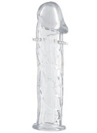 Гладкая прозрачная насадка с усиками под головкой - 12,5 см. - Toyfa Basic - в Казани купить с доставкой