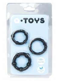 Набор из 3 чёрных эрекционных колец A-toys - A-toys - в Казани купить с доставкой