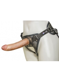 Насадка-фаллоимитатор на кожаных трусиках Harness Ultra Realistic 7  - 18 см. - LOVETOY (А-Полимер) - купить с доставкой в Казани