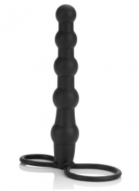 Насадка на пенис для двойного проникновения Silicone Beaded Double Rider - 14 см. - California Exotic Novelties - в Казани купить с доставкой