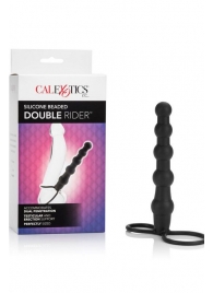 Насадка на пенис для двойного проникновения Silicone Beaded Double Rider - 14 см. - California Exotic Novelties - в Казани купить с доставкой