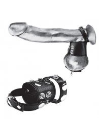 Утяжка на пенис и мошонку Cock Ring With 1.5  Ball Stretcher And Optional Weight Ring - BlueLine - купить с доставкой в Казани