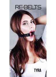 Чёрный кожаный чокер-кляп Tyra Black - Rebelts - купить с доставкой в Казани