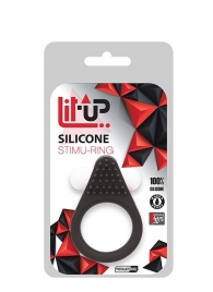 Чёрное эрекционное кольцо LIT-UP SILICONE STIMU RING 1 BLACK - Dream Toys - в Казани купить с доставкой