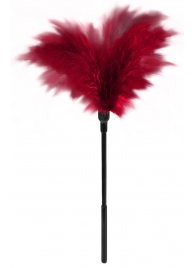 Пластиковая метелочка с красными пёрышками Small Feather Tickler - 32 см. - Blush Novelties - купить с доставкой в Казани