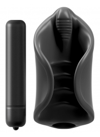 Чёрный мастурбатор Vibrating Silicone Stimulator с вибрацией - Pipedream - в Казани купить с доставкой