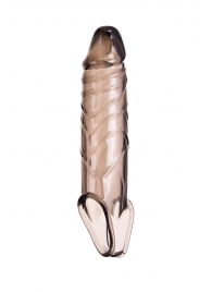 Дымчатая фаллическая насадка с подхватом и закрытой головкой - 16,2 см. - ToyFa - в Казани купить с доставкой