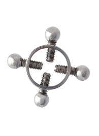 Серебристые зажимы для сосков на винтах - ToyFa - купить с доставкой в Казани