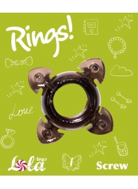 Чёрное эрекционное кольцо Rings Screw - Lola Games - в Казани купить с доставкой