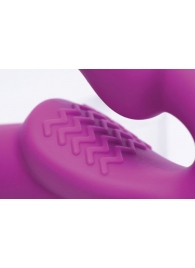 Ярко-розовый безремневой вибрострапон Evoke Vibrating Strapless Silicone Strap-on Dildo - XR Brands - купить с доставкой в Казани