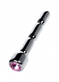 Серебристый уретральный плаг со стразом - 7 см. - ToyFa - купить с доставкой в Казани