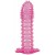 Гелевая розовая насадка с шипами - 12 см. - Toyfa Basic - в Казани купить с доставкой