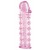 Гелевая розовая насадка на фаллос с шипами - 12 см. - Toyfa Basic - в Казани купить с доставкой