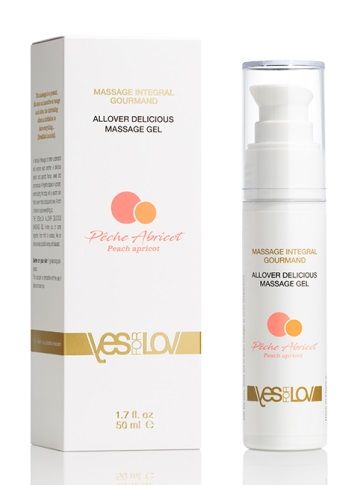 Универсальный массажный гель-смазка Allover Delicious Massage Gel с ароматом персика и аброкоса - 50 мл. - YESforLOV - купить с доставкой в Казани