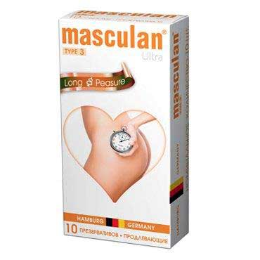 Розовые презервативы Masculan Ultra Long Pleasure с колечками, пупырышками и продлевающим эффектом - 10 шт. - Masculan - купить с доставкой в Казани