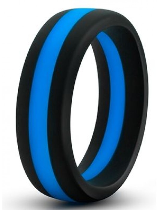 Черно-синее эрекционное кольцо Silicone Go Pro Cock Ring - Blush Novelties - в Казани купить с доставкой