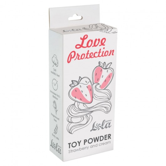 Пудра для игрушек Love Protection с ароматом клубники со сливками - 30 гр. - Lola Games - купить с доставкой в Казани