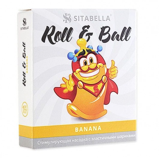 Стимулирующий презерватив-насадка Roll   Ball Banana - Sitabella - купить с доставкой в Казани