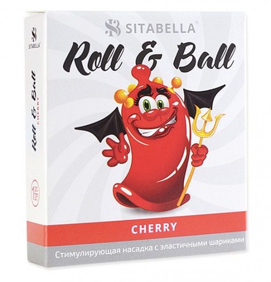 Стимулирующий презерватив-насадка Roll   Ball Cherry - Sitabella - купить с доставкой в Казани