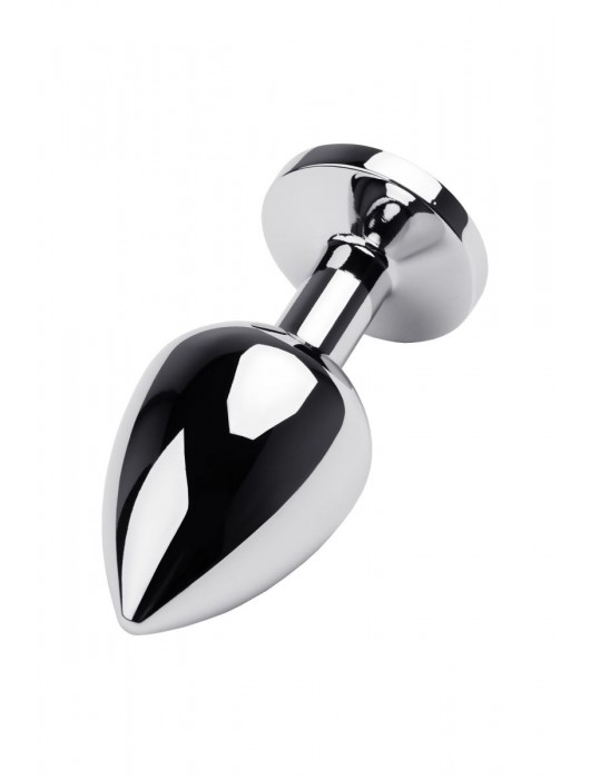 Серебристая коническая анальная пробка с красным кристаллом - 8 см. - ToyFa - купить с доставкой в Казани