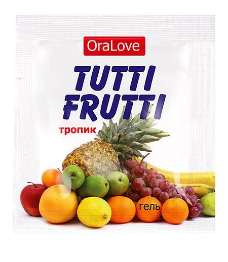 Пробник гель-смазки Tutti-frutti со вкусом тропических фруктов - 4 гр. - Биоритм - купить с доставкой в Казани