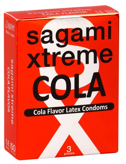 Ароматизированные презервативы Sagami Xtreme COLA - 3 шт. - Sagami - купить с доставкой в Казани