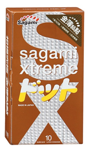 Презервативы Sagami Xtreme FEEL UP с точечной текстурой и линиями прилегания - 10 шт. - Sagami - купить с доставкой в Казани