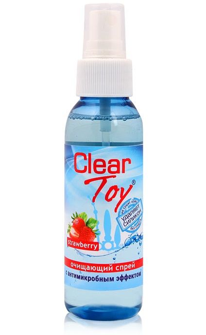 Очищающий спрей для игрушек CLEAR TOY Strawberry - 100 мл. - Биоритм - купить с доставкой в Казани