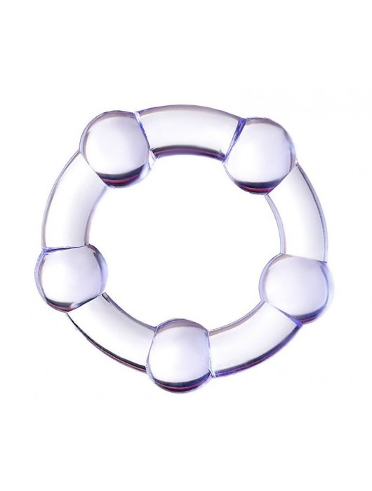 Фиолетовое эрекционное кольцо на пенис с бусинами - Штучки-дрючки - в Казани купить с доставкой