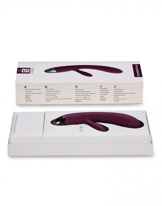 Фиолетовый вибратор Alice с клиторальным стимулятором - Svakom