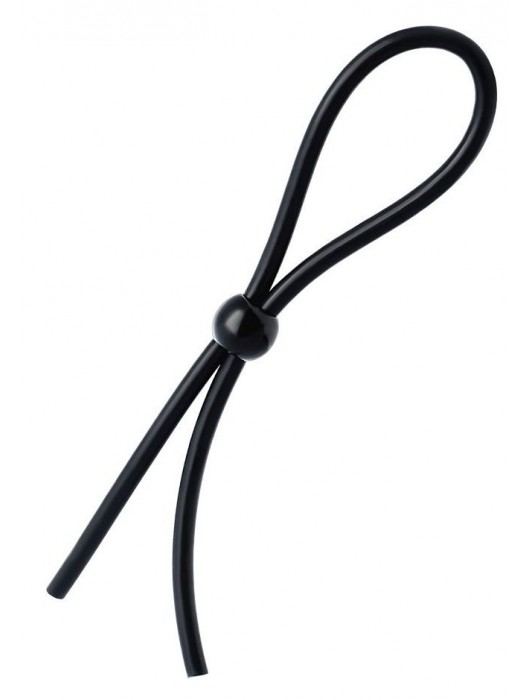 Черное лассо на пенис с одной бусиной - A-toys - в Казани купить с доставкой