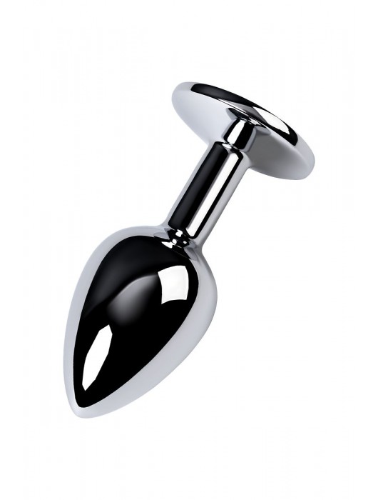 Серебристая конусовидная анальная пробка с фиолетовым кристаллом - 7 см. - ToyFa - купить с доставкой в Казани