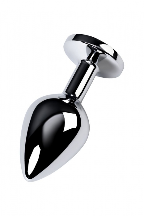 Серебристая конусовидная анальная пробка с голубым кристаллом - 8 см. - ToyFa - купить с доставкой в Казани