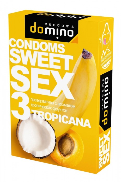 Презервативы для орального секса DOMINO Sweet Sex с ароматом тропических фруктов - 3 шт. - Domino - купить с доставкой в Казани