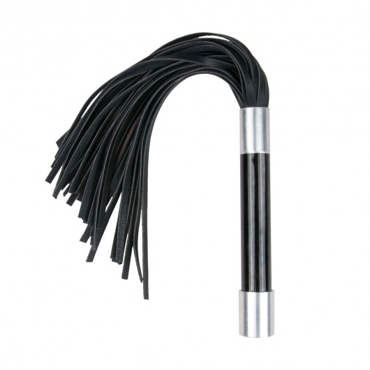 Черная плеть Easytoys Flogger With Metal Grip - 38 см. - Easy toys - купить с доставкой в Казани