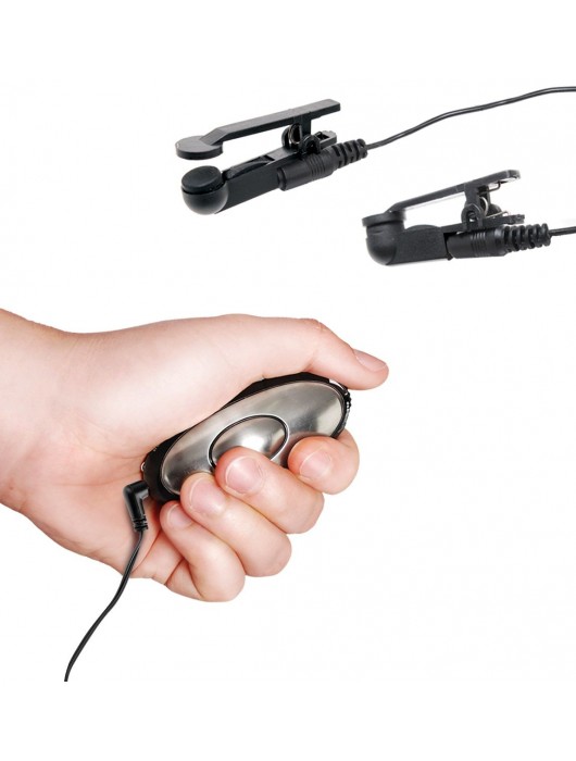 Черные электрические зажимы для сосков Shock Therapy Nipple Clamps - Pipedream - купить с доставкой в Казани