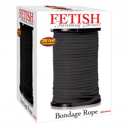 Черная веревка для связывания Bondage Rope - 60,9 м. - Pipedream - купить с доставкой в Казани