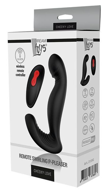 Черный вибромассажер простаты SWIRLING P-PLEASER - Dream Toys - в Казани купить с доставкой