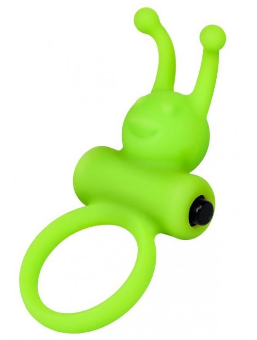 Зеленое эрекционное виброкольцо на пенис Cock Ring - A-toys - в Казани купить с доставкой