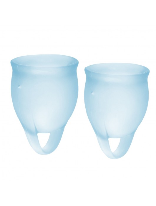 Набор голубых менструальных чаш Feel confident Menstrual Cup - Satisfyer - купить с доставкой в Казани