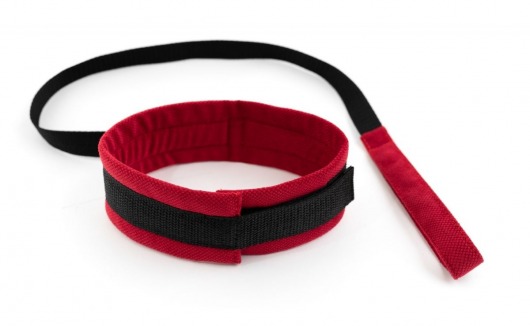 Красно-черный ошейник My Rules с поводком - БДСМ Арсенал - купить с доставкой в Казани