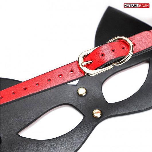 Красно-черная игровая маска с ушками - Notabu - купить с доставкой в Казани