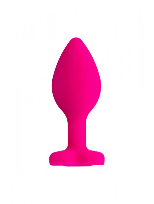 Розовая анальная втулка Diamond Heart с прозрачным кристаллом - 7 см. - ToyFa - купить с доставкой в Казани