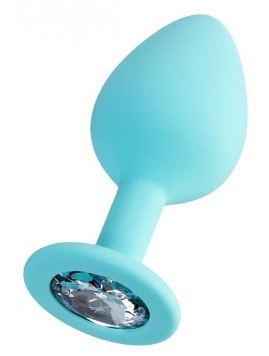 Мятная анальная втулка Brilliant с прозрачным кристаллом - 8 см. - ToyFa - купить с доставкой в Казани