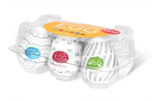 Набор из 6 мастурбаторов Tenga EGG Easy Beat с различным рельефом - Tenga - в Казани купить с доставкой