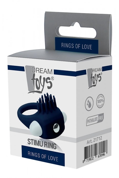 Синее эрекционное виброкольцо STIMU RING - Dream Toys - в Казани купить с доставкой