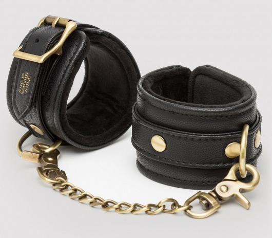 Черные наручники Bound to You Faux Leather Wrist Cuffs - Fifty Shades of Grey - купить с доставкой в Казани