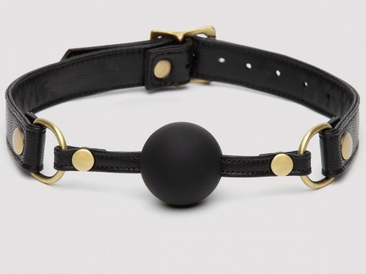 Черный кляп-шар Bound to You Faux Leather Ball Gag - Fifty Shades of Grey - купить с доставкой в Казани