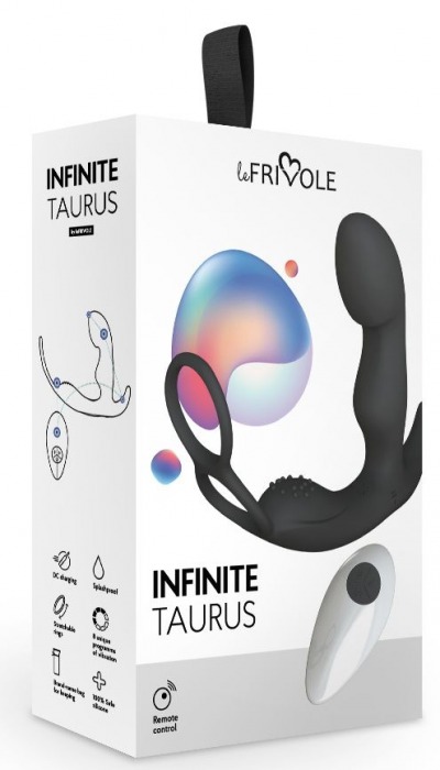 Черный вибромассажер простаты Taurus с эрекционным кольцом - Le Frivole - в Казани купить с доставкой