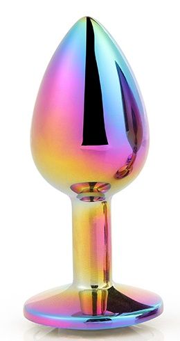 Голографическая анальная втулка с радужным кристаллом - 7,1 см. - Dream Toys - купить с доставкой в Казани